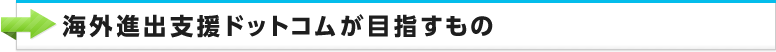 海外進出支援ドットコムが目指すもの